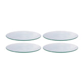 Turgla Fusion Glass dia.6" Round Clear Glass Plate (Set of 4)