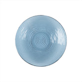 Turgla Fusion Glass dia.11.75" h:1.5" 32 oz. Round Transparent Blue Glass Bowl (1 each)