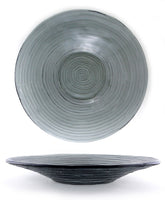 Glass Dinnerware dia.17.75" h:3" 4.5 qt. Round Charcoal Glass Bowl