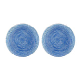 Turgla Fusion Glass dia.7.75" Round Blue Glass Plate (Set of 2)