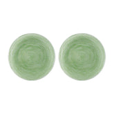 Turgla Fusion Glass dia.7.75" Round Green Glass Plate (Set of 2)