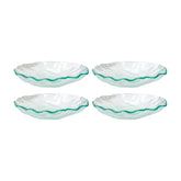 Turgla Fusion Glass dia.8" h:2" 16 oz. Round Clear Glass Bowl (Set of 4)