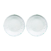Turgla Fusion Glass dia.9" Round Clear Glass Plate (Set of 2)