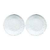 Turgla Fusion Glass dia.9" Round Clear Glass Plate (Set of 2)