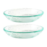Turgla Fusion Glass dia.10.25" h:1.5" 40 oz. Round Clear Glass Bowl (Set of 2)