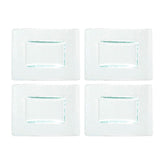 Glass Dinnerware 6" x 4" Rectangular Clear Glass Plate (Set of 4)