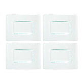 Turgla Fusion Glass 6" x 4" Rectangular Clear Glass Plate (Set of 4)