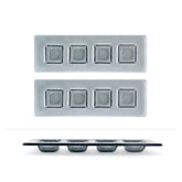 Turgla Fusion Glass 11.75" x 4" Rectangular Charcoal Glass Sectional Plate (Set of 2)