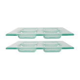 Turgla Fusion Glass 8" x 8" Square Clear Glass Sectional Plate (Set of 2)