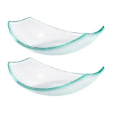 Turgla Fusion Glass 7" x 5.25" x h:2" 5 oz. Oval Clear Glass Bowl (Set of 2)