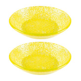 Turgla Fusion Glass dia.5.5" h:1.25" 8 oz. Round Yellow Glass Bowl (Set of 2)