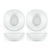 Turgla Fusion Glass dia.7" h:2" 16 oz. Round Clear Glass Bowl (Set of 2)