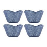 Turgla Fusion Glass dia.3.25" h:2" 4 oz. Round Blue Glass Ramekin (Set of 4)