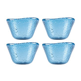 Turgla Fusion Glass dia.3.25" h:2" 4 oz. Round Transparent Blue Glass Ramekin (Set of 4)