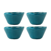 Turgla Fusion Glass dia.3.25" h:2" 4 oz. Round Blue Glass Ramekin (Set of 4)