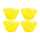 Turgla Fusion Glass dia.3.25" h:2" 4 oz. Round Yellow Glass Ramekin (Set of 4)