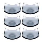 Glass Dinnerware 3.5" x 3.5" x h:1.25" 3 oz. Square Charcoal Glass Ramekin (Set of 6)