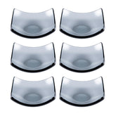 Turgla Fusion Glass 3.5" x 3.5" x h:1.25" 3 oz. Square Charcoal Glass Ramekin (Set of 6)