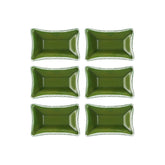 Turgla Fusion Glass 4.25" x 2.5" x h:0.5" 1 oz. Rectangular Green Glass Ramekin (Set of 6)