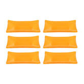 Turgla Fusion Glass 4.25" x 2.5" x h:0.5" 1 oz. Rectangular Orange Glass Ramekin (Set of 6)