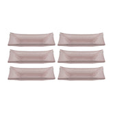 Glass Dinnerware 4.25" x 2.5" x h:0.5" 1 oz. Rectangular Pink Purple Glass Ramekin (Set of 6)