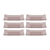 Turgla Fusion Glass 4.25" x 2.5" x h:0.5" 1 oz. Rectangular Pink Purple Glass Ramekin (Set of 6)