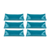 Turgla Fusion Glass 4.25" x 2.5" x h:0.5" 1 oz. Rectangular Blue Glass Ramekin (Set of 6)