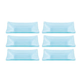 Turgla Fusion Glass 4.25" x 2.5" x h:0.5" 1 oz. Rectangular Blue Glass Ramekin (Set of 6)