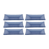 Turgla Fusion Glass 4.25" x 2.5" x h:0.5" 1 oz. Rectangular Blue Glass Ramekin (Set of 6)
