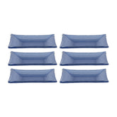 Glass Dinnerware 4.25" x 2.5" x h:0.5" 1 oz. Rectangular Blue Glass Ramekin (Set of 6)