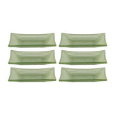Glass Dinnerware 4.25" x 2.5" x h:0.5" 1 oz. Rectangular Green Glass Ramekin (Set of 6)