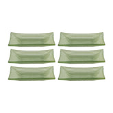 Turgla Fusion Glass 4.25" x 2.5" x h:0.5" 1 oz. Rectangular Green Glass Ramekin (Set of 6)