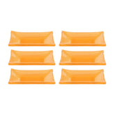 Turgla Fusion Glass 4.25" x 2.5" x h:0.5" 1 oz. Rectangular Orange Glass Ramekin (Set of 6)