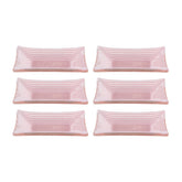 Turgla Fusion Glass 4.25" x 2.5" x h:0.5" 1 oz. Rectangular Pink Purple Glass Ramekin (Set of 6)
