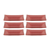 Turgla Fusion Glass 4.25" x 2.5" x h:0.5" 1 oz. Rectangular Red Glass Ramekin (Set of 6)