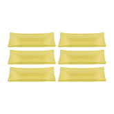 Turgla Fusion Glass 4.25" x 2.5" x h:0.5" 1 oz. Rectangular Yellow Glass Ramekin (Set of 6)