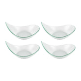Glass Dinnerware 7.5" x 5.75" x h:3.25" 10 oz. Oval Clear Glass Bowl (Set of 4)