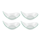 Turgla Fusion Glass 7.5" x 5.75" x h:3.25" 10 oz. Oval Clear Glass Bowl (Set of 4)