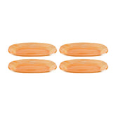Turgla Fusion Glass 7.75" x 4.25" x h:0.5" Oval Orange Glass Platter (Set of 4)