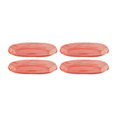 Turgla Fusion Glass 7.75" x 4.25" x h:0.5" Oval Red Glass Platter (Set of 4)