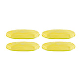 Turgla Fusion Glass 7.75" x 4.25" x h:0.5" Oval Yellow Glass Platter (Set of 4)