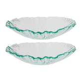 Glass Dinnerware 10.75" x 7" x h:3" 30 oz. Oval Clear Glass Deep Plate (Set of 2)