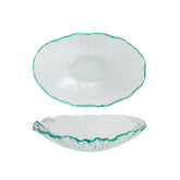 Glass Dinnerware 17.75" x 10" x h:3" 64 oz. Oval Clear Glass Deep Plate