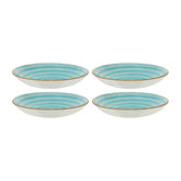 Aqua dia.9" h:2" 34 oz. Round Blue Vitrified Bowl (Set of 4)