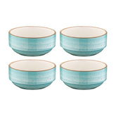 Aqua dia.4.75" h:2" 12 oz. Round Blue Vitrified Bowl (Set of 4)