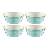 Bonna China Sea Blue dia.4.75" h:1.75" 10 oz. Round Blue Porcelain Bowl (Set of 4)