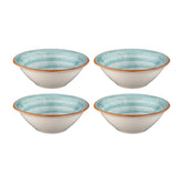 Aqua dia.6.25" h:2" 13 oz. Round Blue Vitrified Bowl (Set of 4)