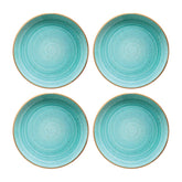 Bonna China Sea Blue dia.8" h:1.5" 17 oz. Round Blue Porcelain Bowl (Set of 4)