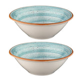 Aqua dia.8" h:2.5" 30 oz. Round Blue Vitrified Bowl (Set of 2)