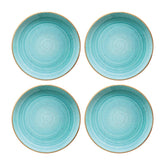 Bonna China Sea Blue dia.9" Round Blue Porcelain Plate (Set of 4)